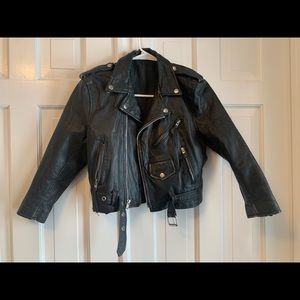 Kids leather motorcycle jacket